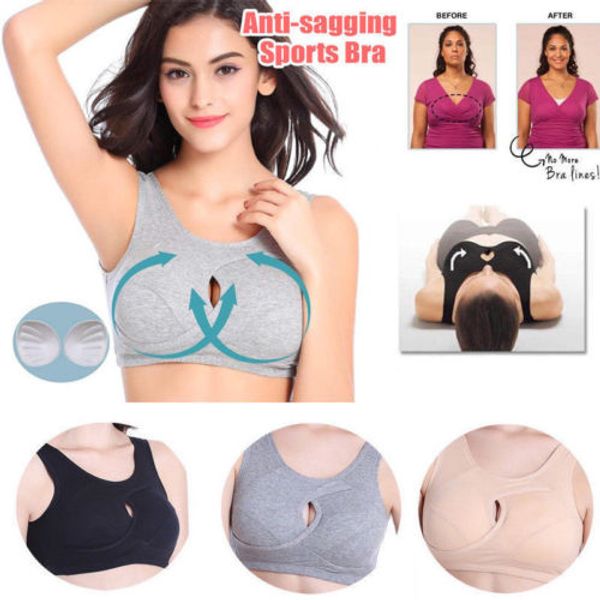 

woman seamless sports yoga fitness solid bras anti-sagging sports bra sleep bra sets 2019 100% cotton, White;black