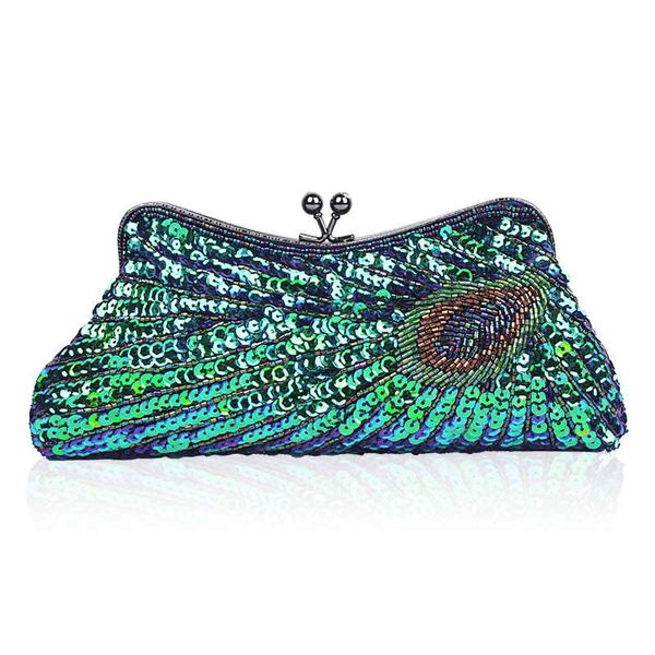 

explosion model spot beaded sequins dinner bag peacock clutch shoulder bag female cheongsam dress bag