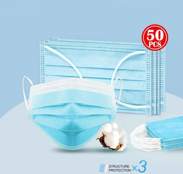 

disposable face mask non woven disposable masks in stock dhl thick 3-layer masks with earloops for salon home