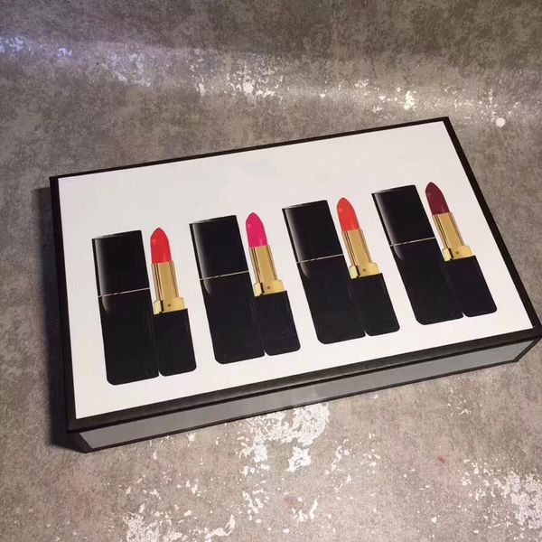 

2018 luxury Matte Liquid Lipsticks 4pcs=1 set Make up beauty Long lasting makeup lipgloss sets moisturizing lipsticks DHL Free Shipping