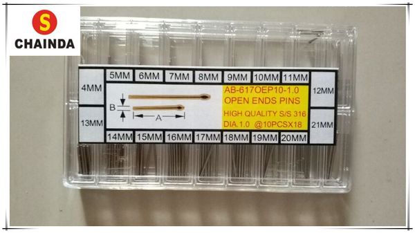 

watch band parts 0.8/0.9/1.0mm stainless steel cotter pin assortment 180 pieces