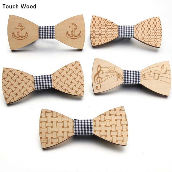 

boat anchor wooden bow tie / men bow tie manual neckties 5x12cm, Silver;golden