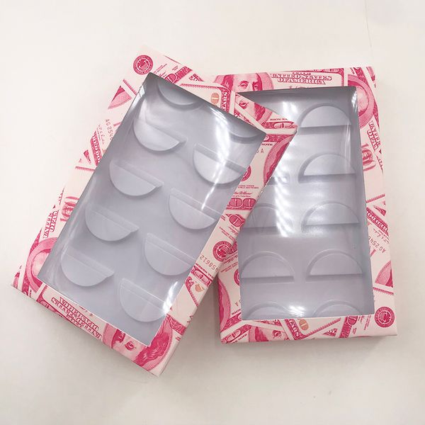 

mink eye lashes dollar package 5 pairs lashes book pink popular style box 3d custom wholesale packing trays