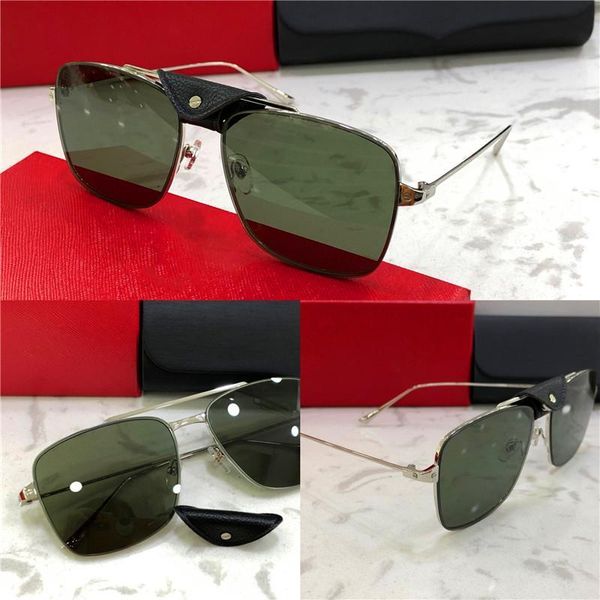 

новый дизайнер моды очков 0198 ретро квадратный металлический каркас с кожаной ретро авангардным простого попом стиль высшего качества оптов, White;black