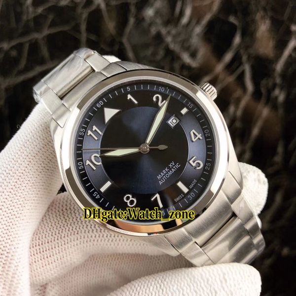 

new grande montre d'aviateur mark xv iw325312 blue dial japan miyota 821a automatic mens watch stainless steel band watches watch_zone, Slivery;brown
