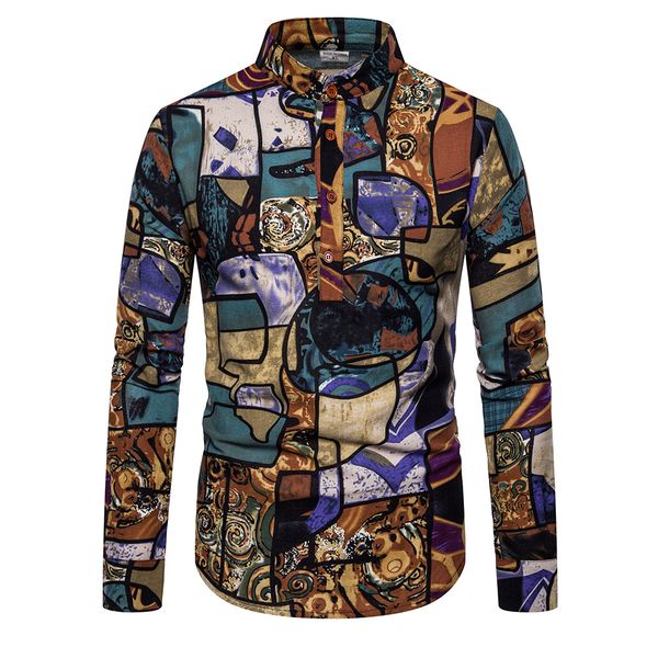 

men's long sleeve casual shirt fashion rose flower 3d print floral shirt turn-down collar slim fit mens clothing, White;black