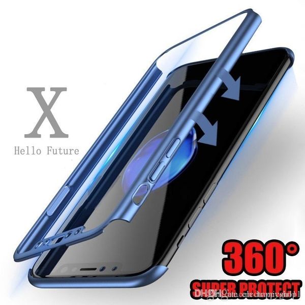 

factory price 360 full coverage screen protector case for iphone x 6/78 8 6/7/8 plus fashion style anti cell phone cases new e36
