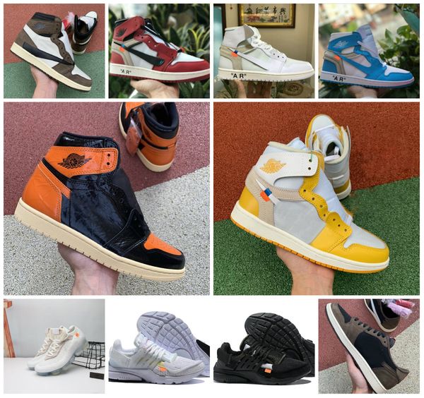 

2020 new travis scotts x 1 high og mid basketball shoes royal banned bred black white toe men women 1s not for resale v2 presto shoes