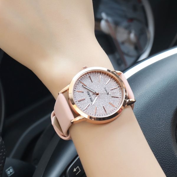 

montre femme luxury women's casual quartz leather band starry sky watch analog wrist watch relogios feminino zegarki damskie w, Slivery;brown