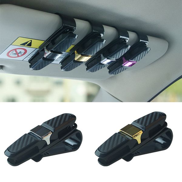 

new portable fastener cip eyeglasses clip ticket card clamp abs car glasses cases black car sun sunglasses holder