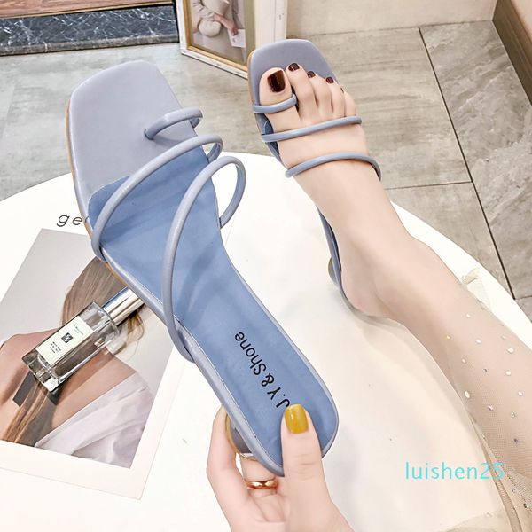 

slip on high heels sandals women colorful high heels slippers ladies summer women shoes 2019 new classics strap sandals ladies l25, Black