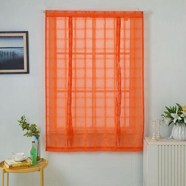 

kitchen window roman short curtain sheer tulle gauze plaid drape lace up decor hot