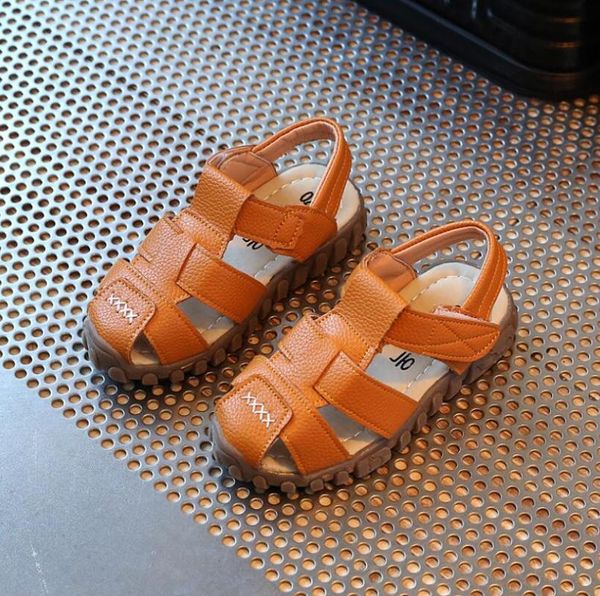 

2020 baby boy sandals soft leather child casual sandals summer new boys girls beach shoes kids sport baby toddler shoes, Black;red