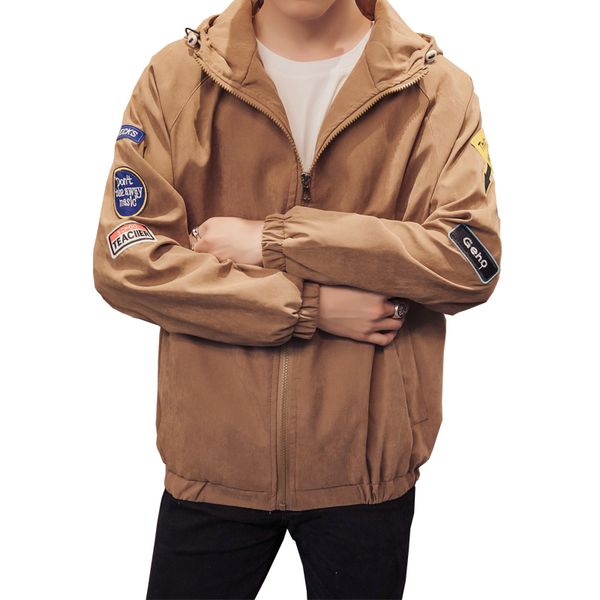 

men's windproof jacket men's overcoat fashion bomber jacket light, Black;brown