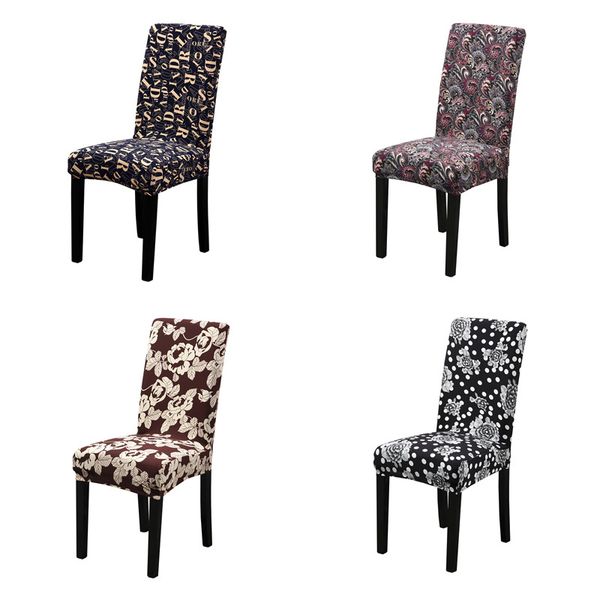 

2pc/lot modern spandex elastic dining chair cover anti-dirty kitchen seat case protector stretch chair seat covers for banquet