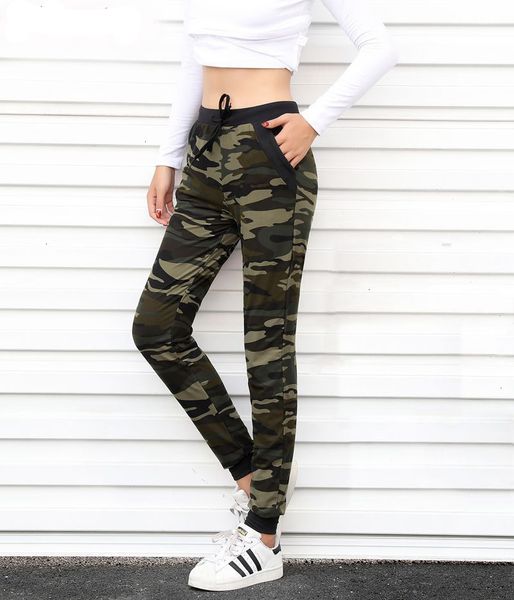 

designer sweatpants women designer pants jogging pants camo camouflage harem women drawstring pantalones women loose high waist pocket, Black;white