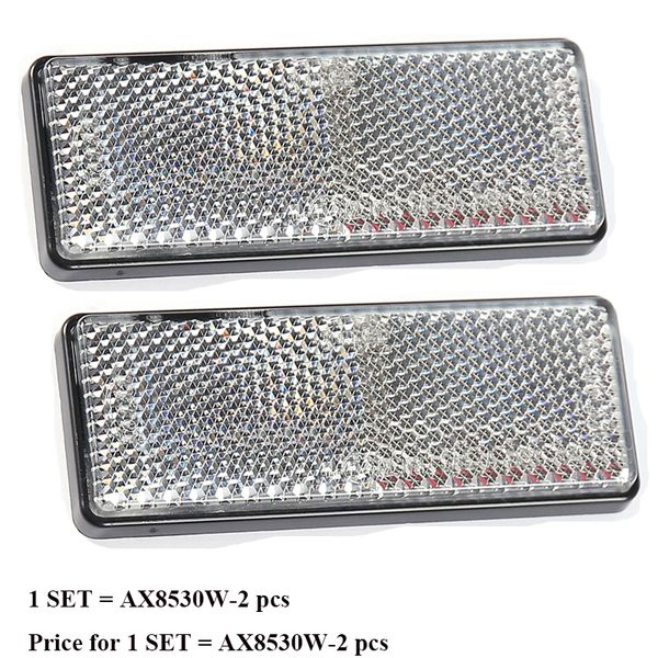 

2 pcs white reflector self adhesivel rectangular reflect strip for trailer truck lorry bus rv caravan camp bike accessories camp