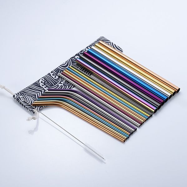 

stainless steel straw colorful metal drinking straws bent straight bent reusable drinking straws party wedding bar tools ing