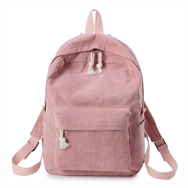 

2019 casual women backpack female corduroy design school backpack for teenage girls school bags shoulder bag rucksacks sac a dos