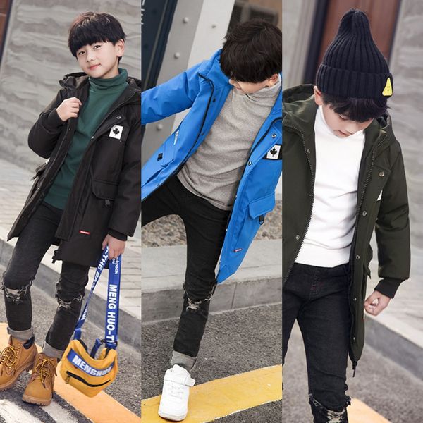 

2019 children boy's loose-fit children's small in the down jacket down jacket big winter, Blue;gray