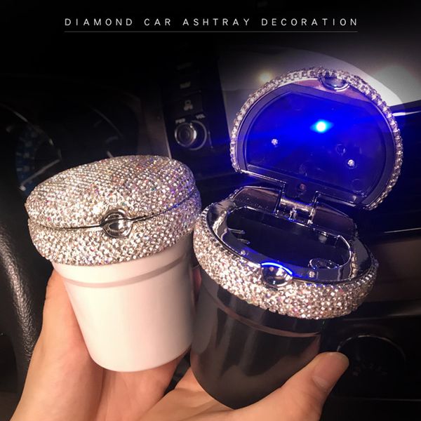 

portable auto car cigarettes ashtray ash tray crystal smokeless stand cylinder cup holders b88