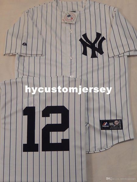 

custom majestic new york #12 chase headley sewn baseball jersey wht p/s new mens stitched jerseys big and tall size xs-6xl for sale, Black;blue