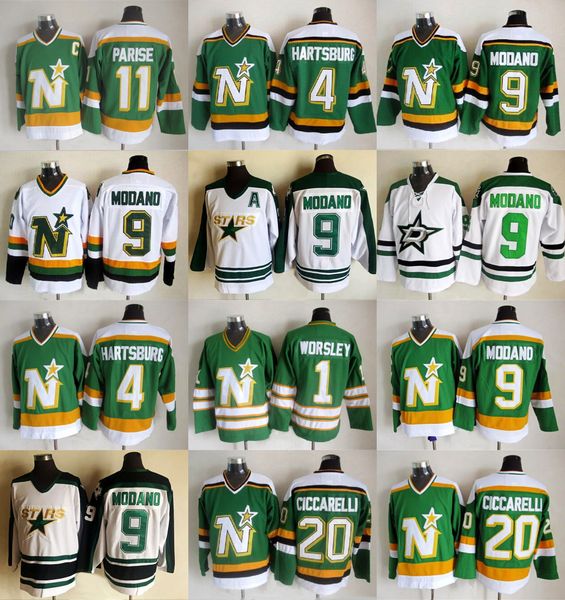 

9 Mike Modano Dallas Stars Jerseys 1 Gump Worsley 20 Dino Ciccarelli 4 Craig Hartsburg 11 JP PARISE Hockey Jerseys