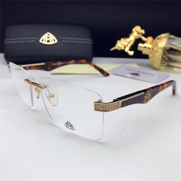 

Новые очки кадр рецепт очки Z1096 квадратных бескаркасных оптических стекол с алмазными ног прозрачной линзы простой бизнес стиль