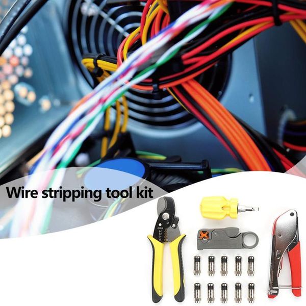 

14pcs/set portable repair tool pressing line lan anthropological design saves time and effort network cable tester pliers