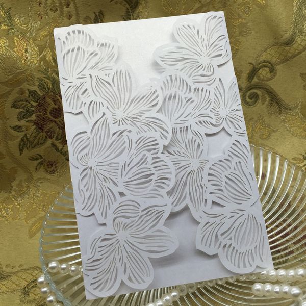 

festnight 10pcs romantic wedding party invitation card delicate carved elegant white party invitation card