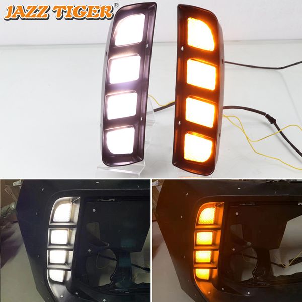 

jazz tiger flowing yellow turn signal function 12v car drl lamp led daytime running light for civic type r 2019 2020