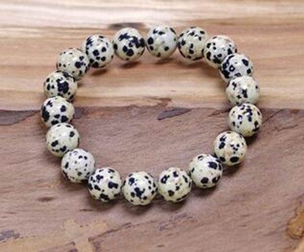 

south african natural spotted stone bead hand chain men and women 4-20mm, Black