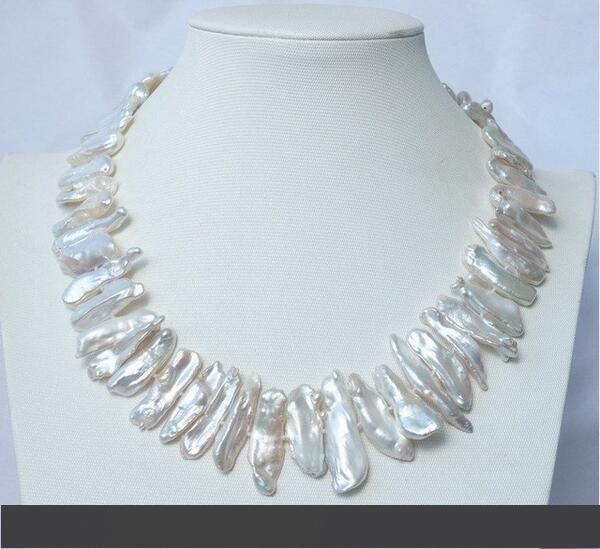 

2020 новая мода для женщин ожерелье хорошие 24-28mm натуральный белый розовый фиолетовый бива жемчуг пресной воды ожерелье, Silver