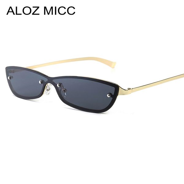 

aloz micc rimless cat eye sunglasses women men 2019 fashion candy color sun glasses female shade oculos de sol a168, White;black