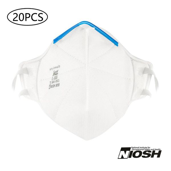

n95 maskanti pm2. 5 защита от пыли pollutionadjustable nose clipflat fold face respirator-20 pieceswhite