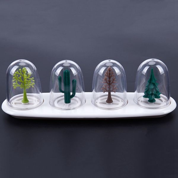 

4pcs kitchen supplies four seasons plant spice jar creative seasoning bottle salt sugar pepper shaker cooking tools other kitchen tools