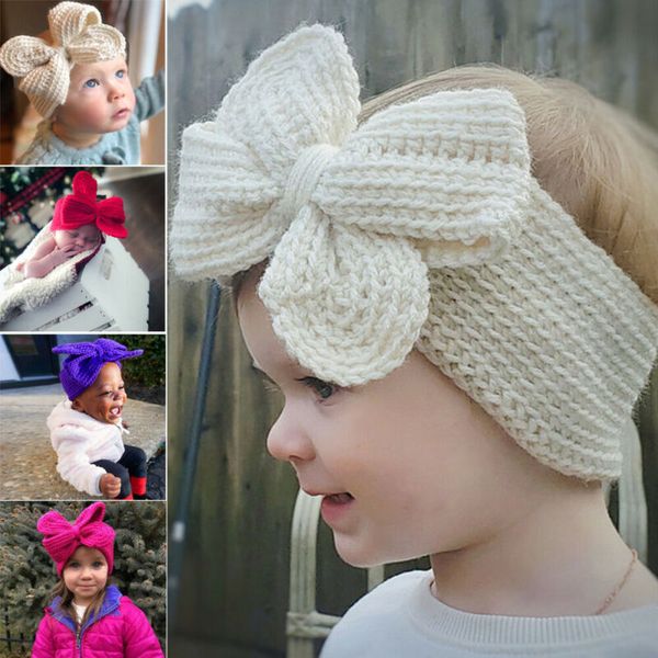 

princess infant girls baby toddler turban solid headband hair band bow accessories headwear, Yellow