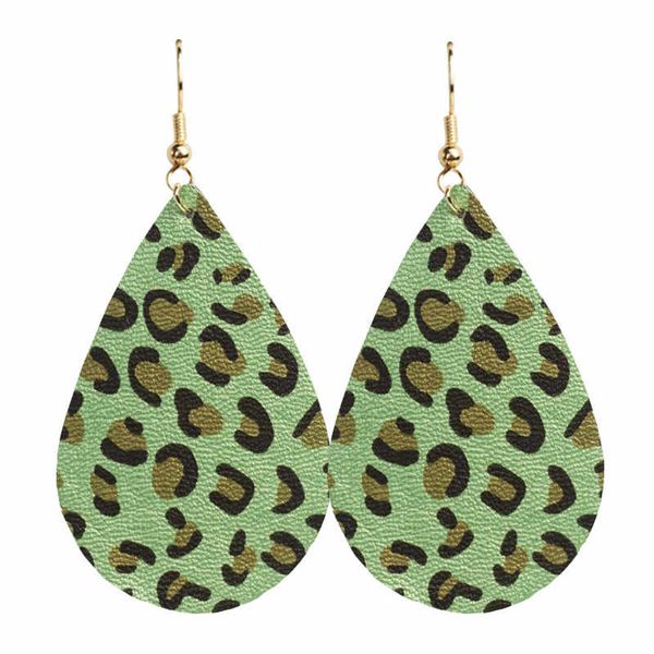 

faux leather earrings colorful leopard print multicolors teardrop dangle earrings waterdrop winter fall fashion drop shipping, Silver