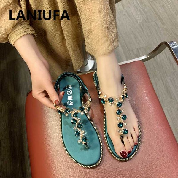 

rhinestone sandals women sandals fashion summer shoes women rome gladiator casual flats beach shoes female zapatos #730, Black