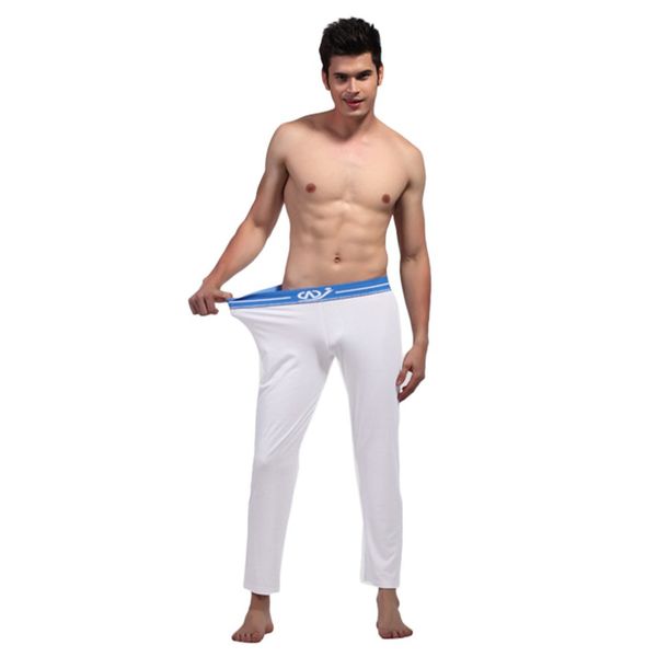 

loose style comfortable men's elastic long leggings full cotton breathable keep warm thermal men long pants male casual leggings, Black