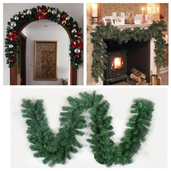

christmas garland pine tree rattan 2.7m x 25cm thick mantel fireplace decor merry christmas sale