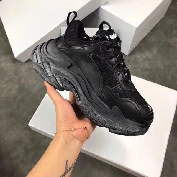

luxury triple s designer low make old sneaker combination soles boots mens womens shoes sports casual shoe chaussures l14, Black