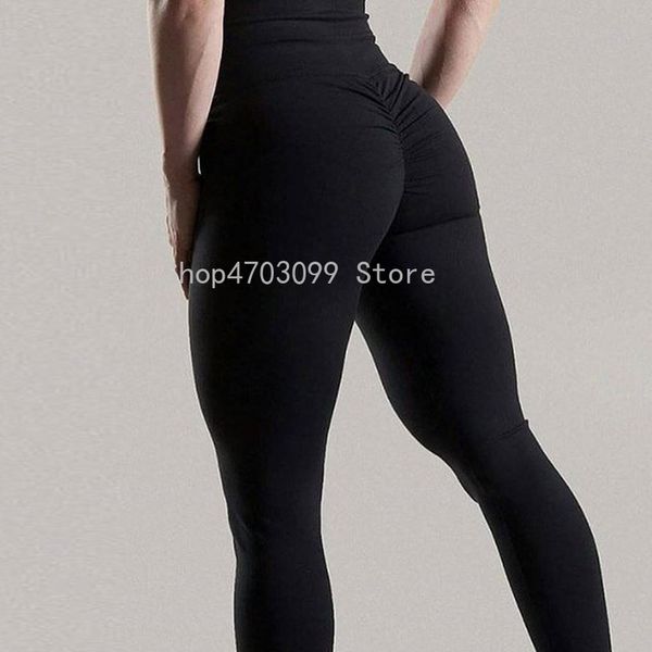 

fashion breathable solid high waist push up leggings women workout legging femme highly elastic classic trousers 7 color, Black