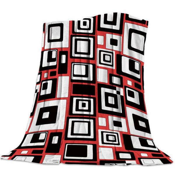 

patchwork geometric spliced red black nap blanket super soft cozy coral fleece throw blanket bedspread for couch throw travel