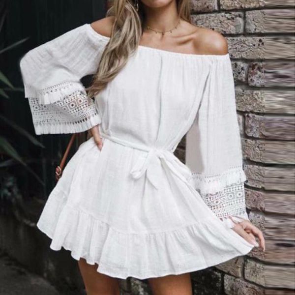 

women bikini cover up swimwear beach wear off long sleeve blouse dress vestidos de verano