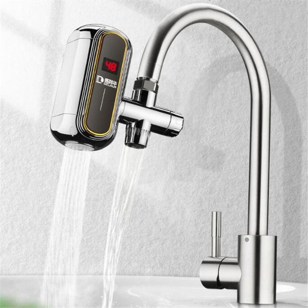 

smart kitchen faucet electric water heater & cold tap temperature display installation