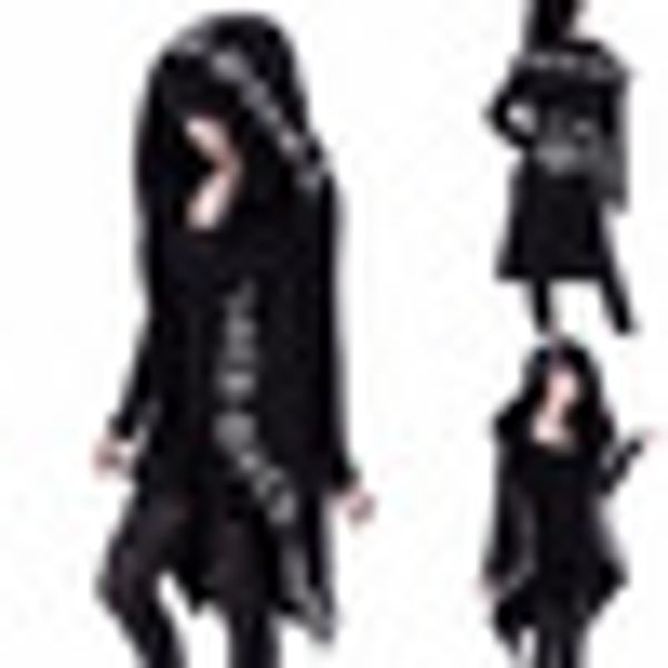 

costumes jacket ladies coat wizard hooded witch s~5xl long sleeve cosplay gothic sweatshirt new fashion, Black;brown