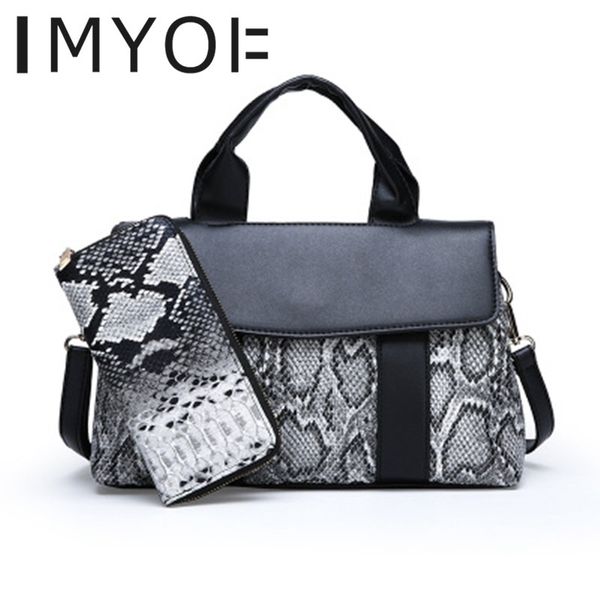 

imyok new snake pattern large-capacity fashion women bags ladies shoulder bag handbag bolsos mujer de marca famosa 2019