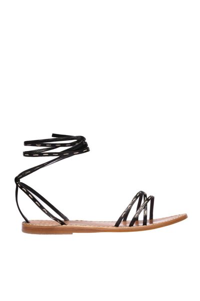 

pearl genuine leather black women 's sandals 120130002345