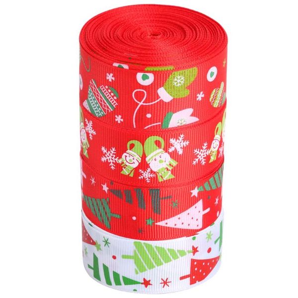 

10 yards roll christmas grosgrain ribbons handmade cloth for wedding party hair decoration diy xmas party supplies